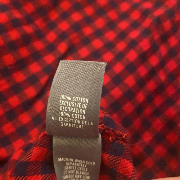 Aerie Red and Blue Flannel Checked Top - Picture 3 of 3
